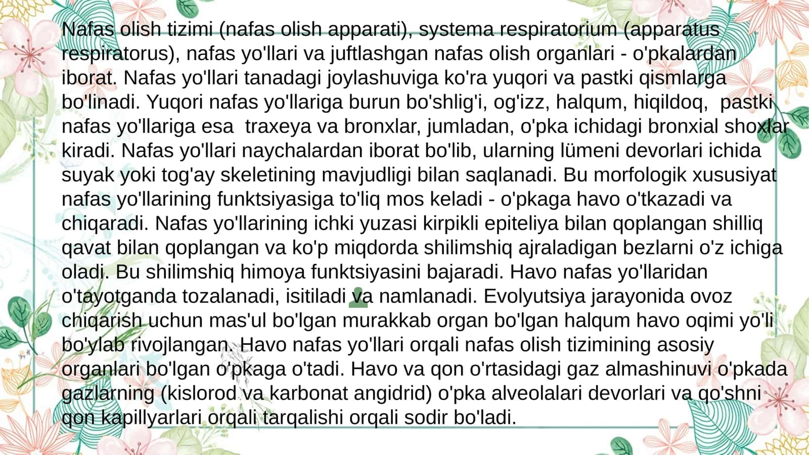 Nafas olish tizimi