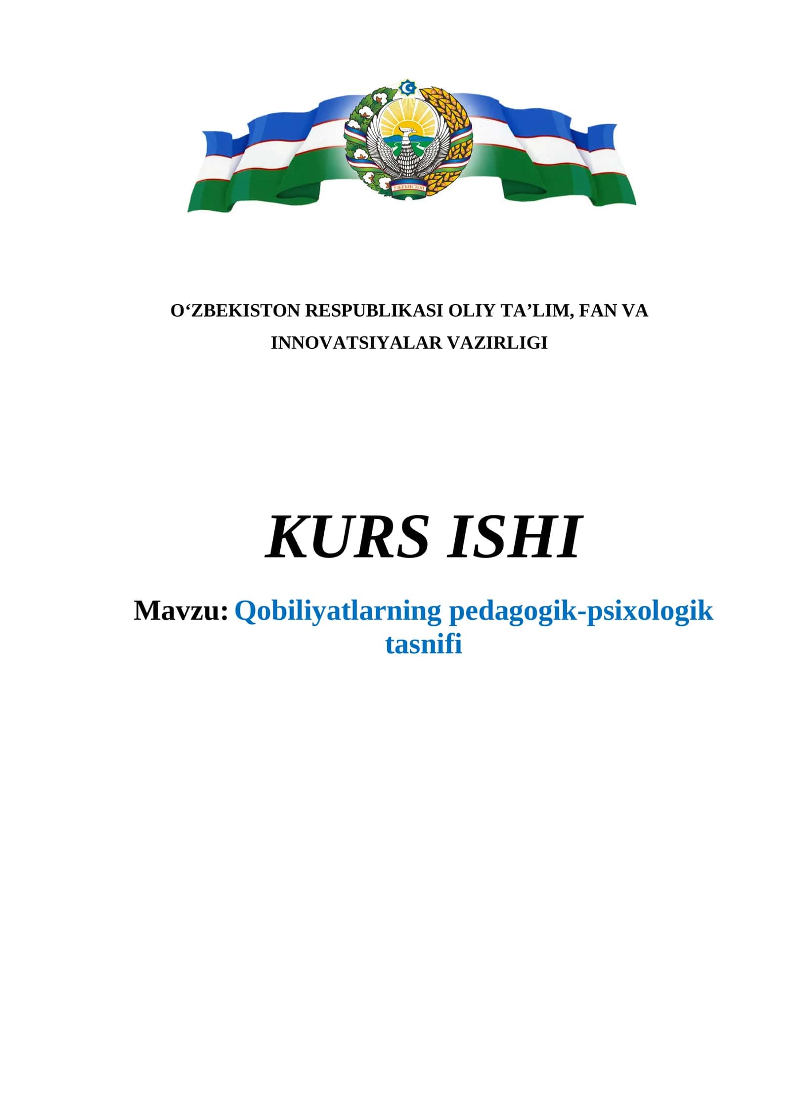 Qobiliyatlarning pedagogik-psixologik tasnifi
