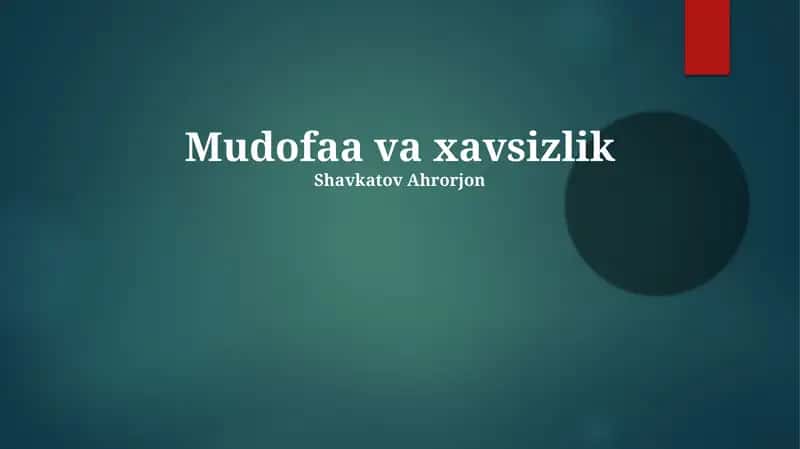 Mudofaa va xavsizlik