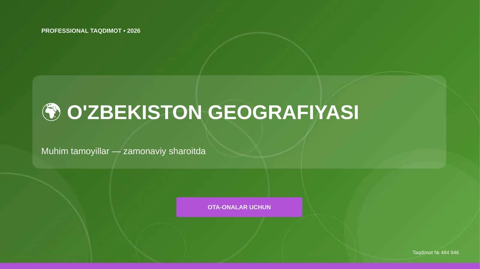 O'zbekiston geografiyasi: muhim tamoyillar