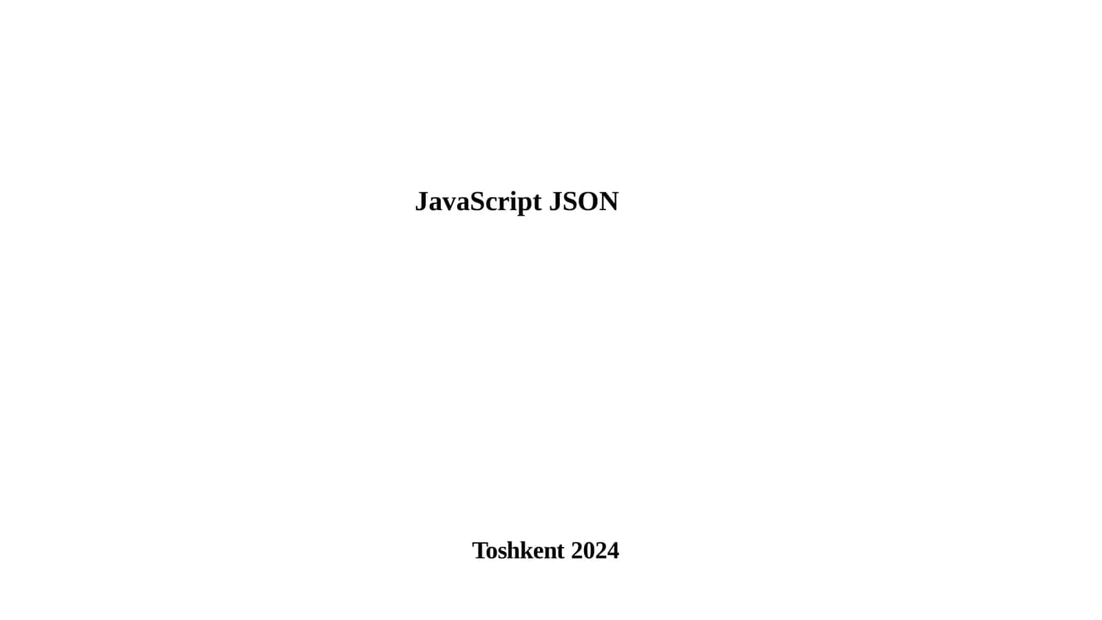 Javascriptda Json