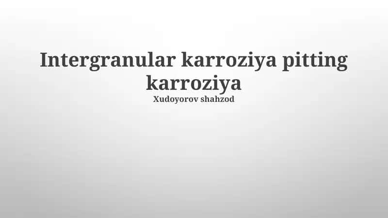 Teshik Korroziyasi