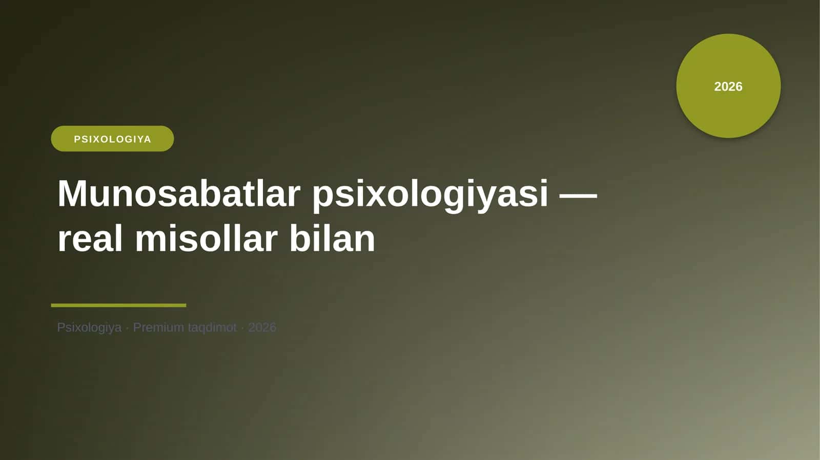 Munosabatlar psixologiyasi — real misollar bilan