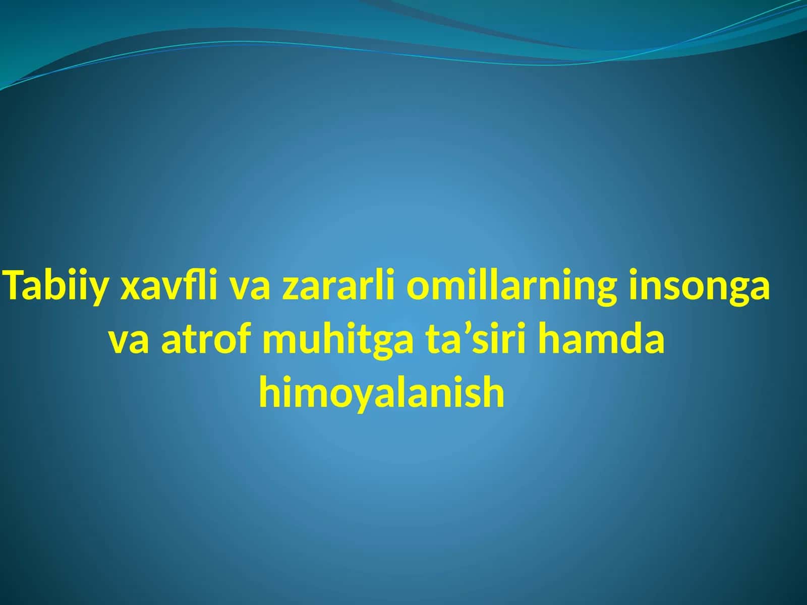 Atrof-muhit omillari va inson sog’lig’i