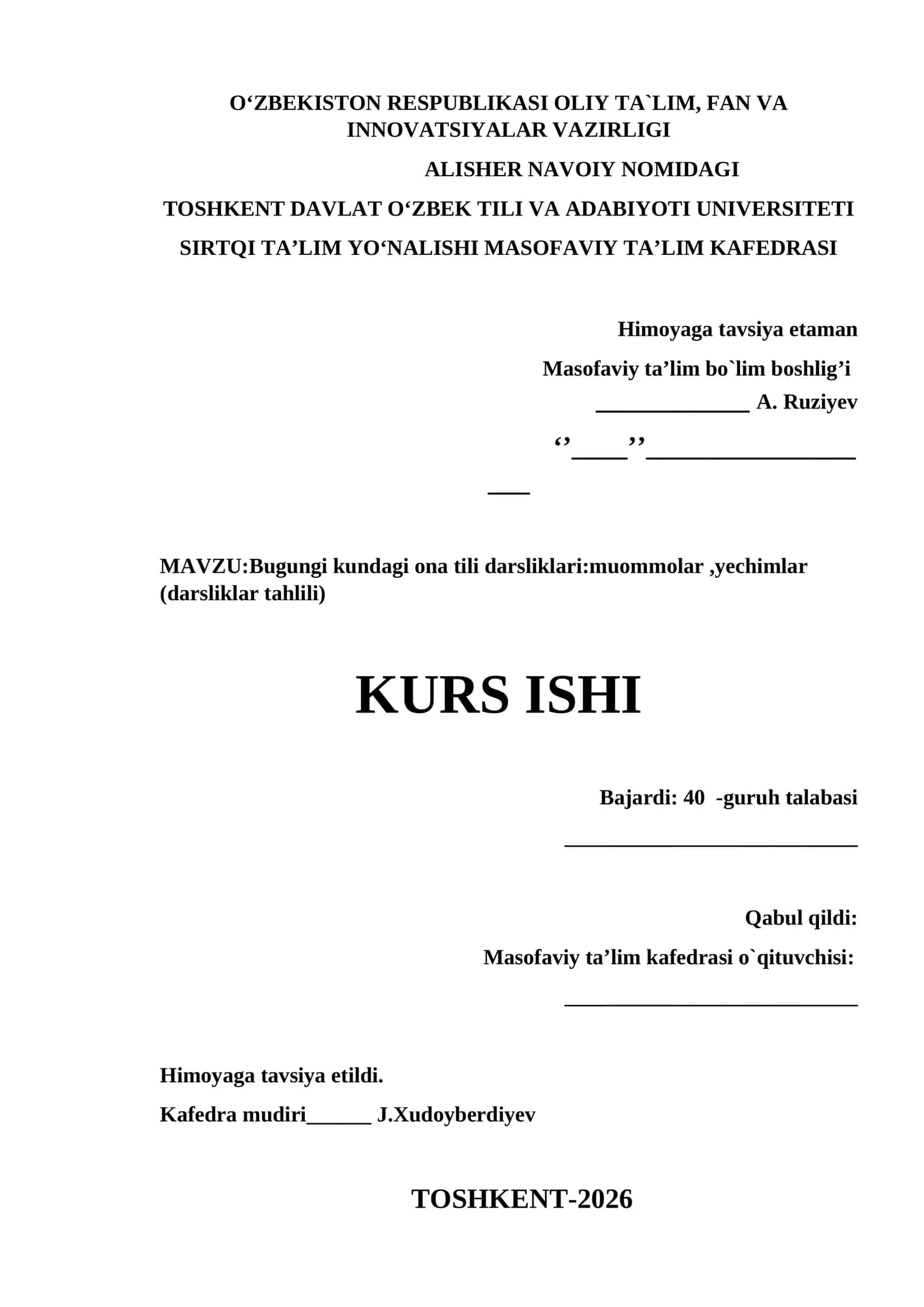 kurs ishi