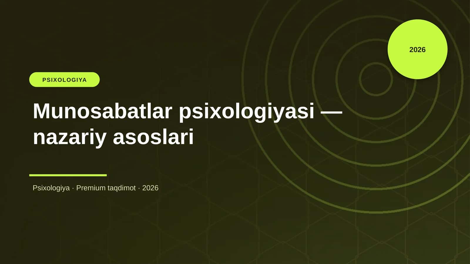 Munosabatlar psixologiyasi — nazariy asoslari