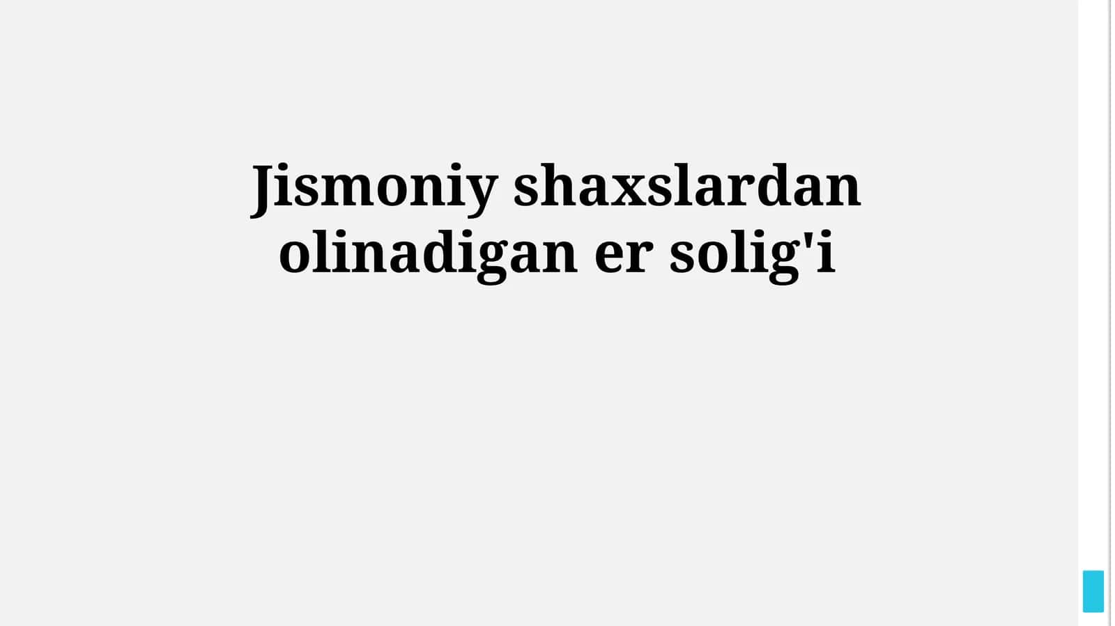 Jismoniy shaxslardan olinadigan er solig'i