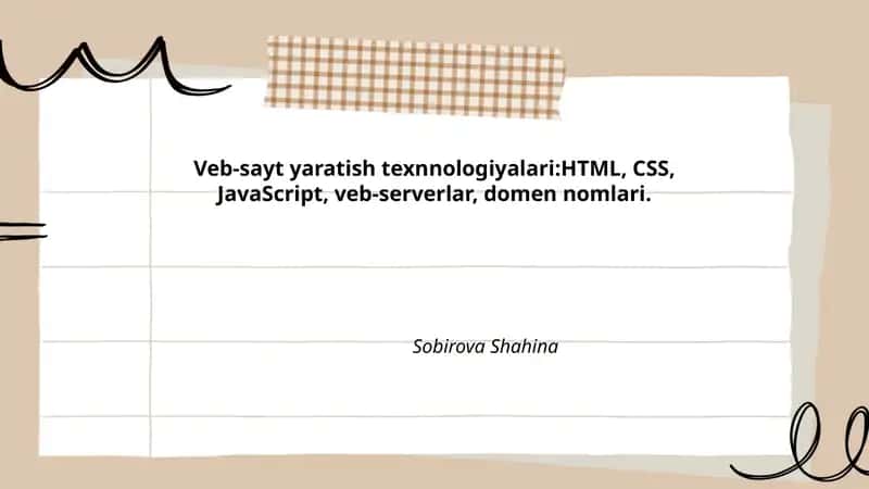 Veb-sayt yaratish texnnologiyalari