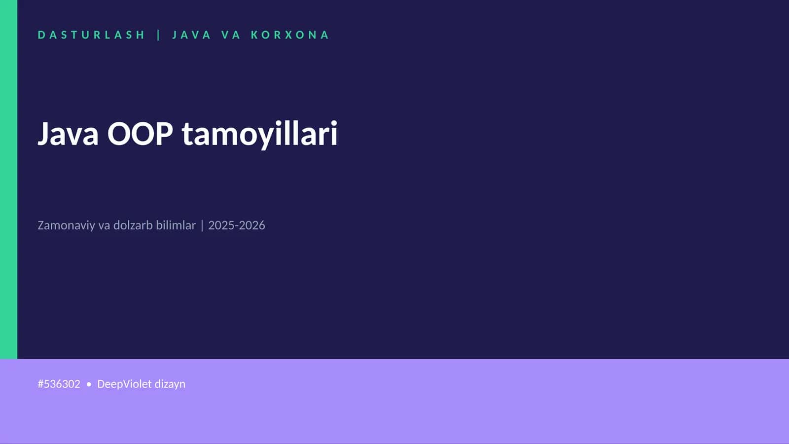 Java OOP tamoyillari