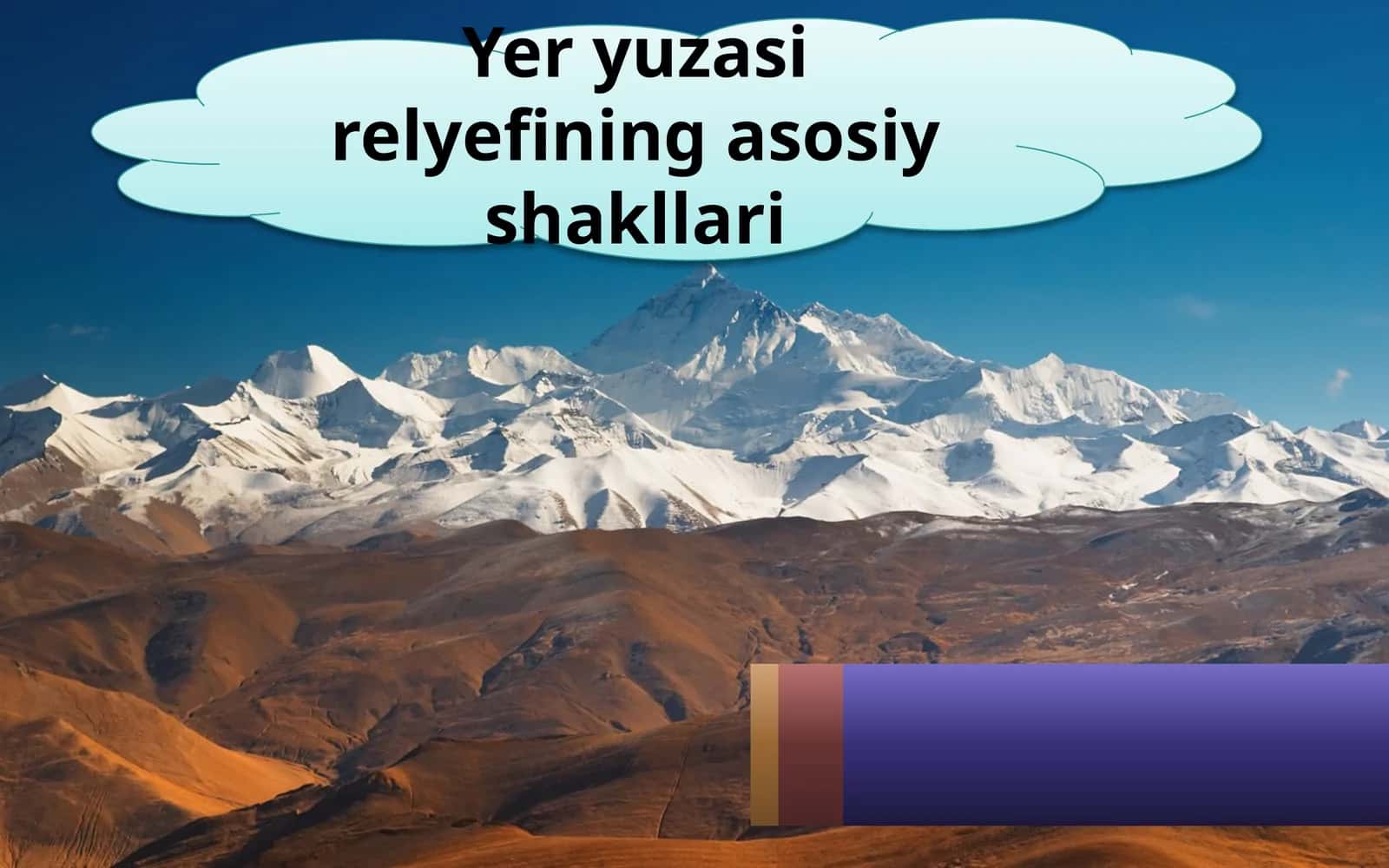 Yeryuzasi reliyefining asosiy shakllari