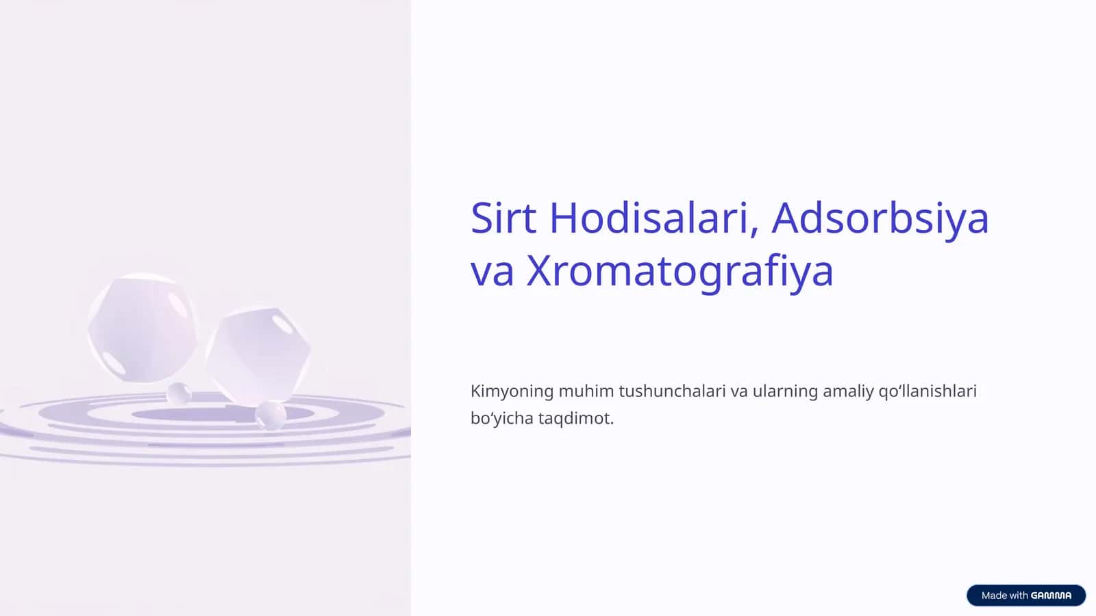 Sirt Hodisalari, Adsorbsiya va Xromatografiya