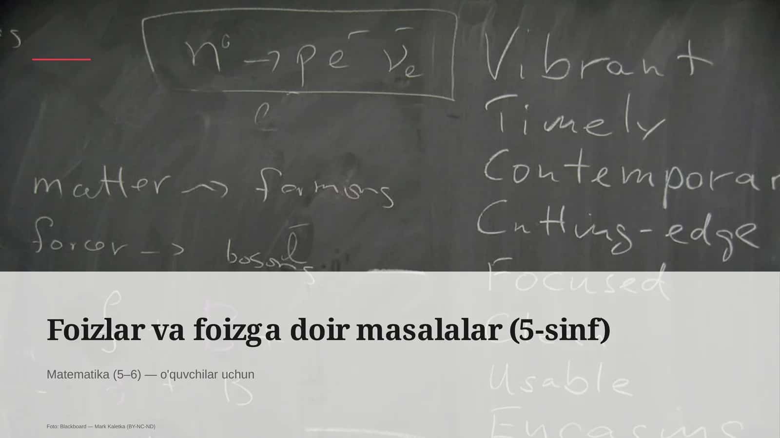Foizlar va foizga doir masalalar (5-sinf)