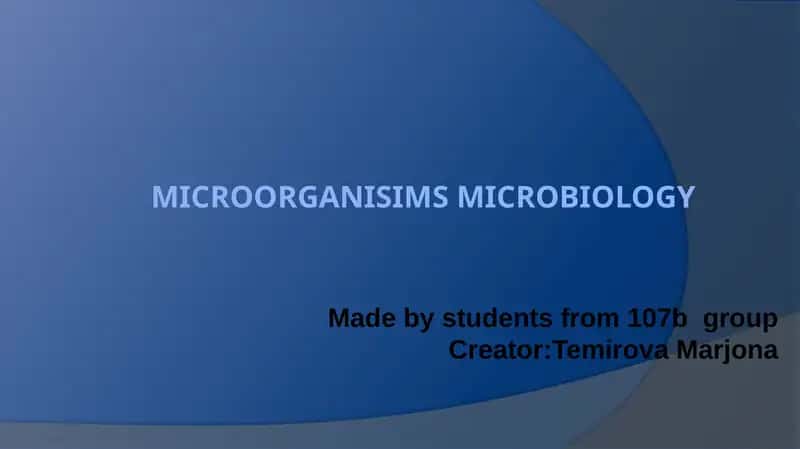Microbiology Lecture 1