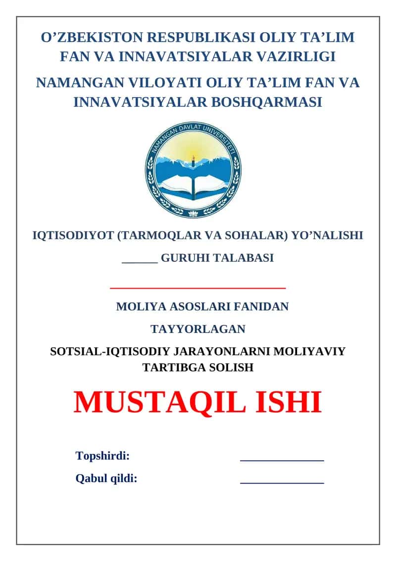 Sotsial-iqtisodiy jarayonlarni moliyaviy tartibga solish
