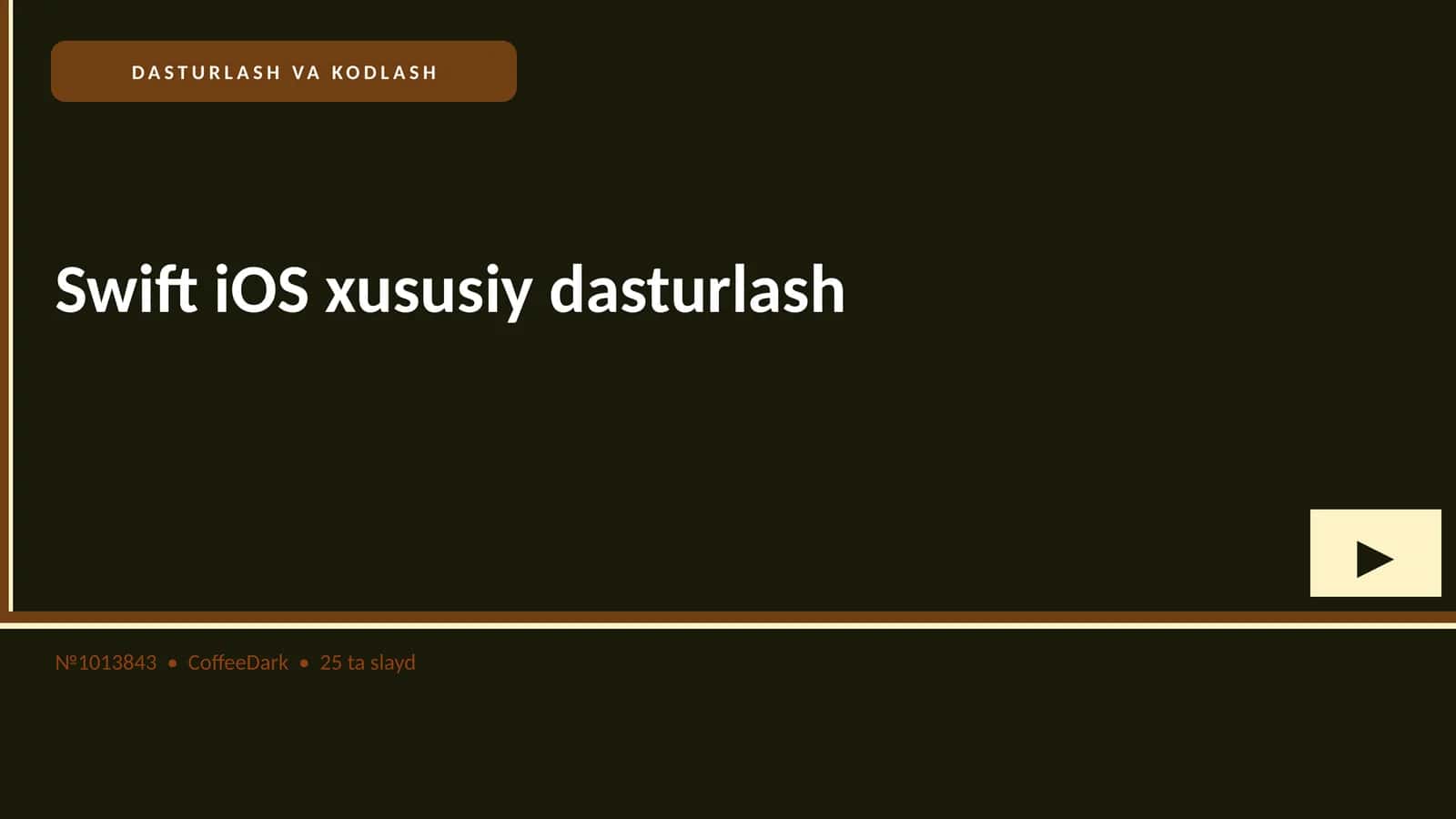 Swift iOS xususiy dasturlash