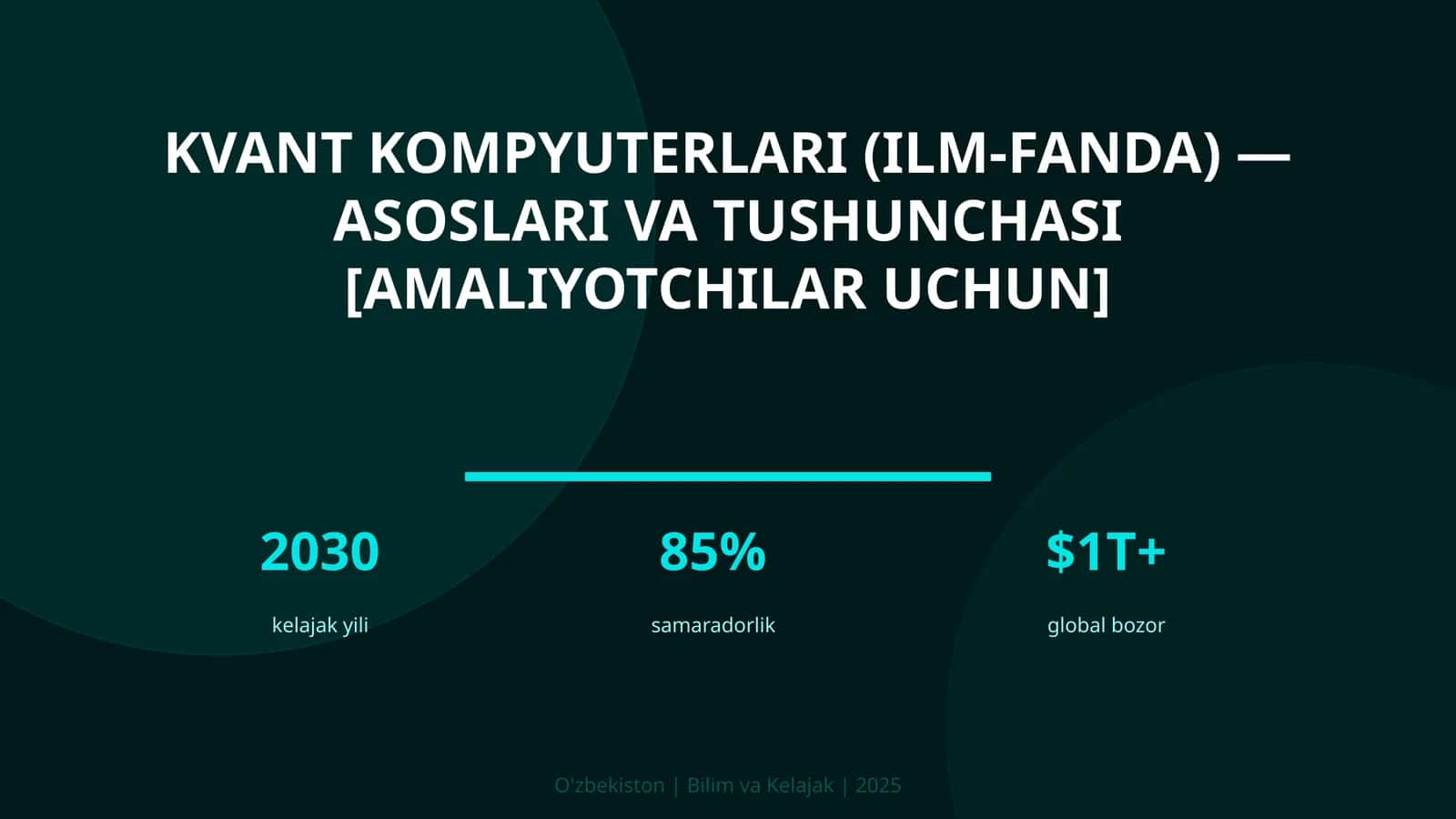 Kvant kompyuterlari (ilm-fanda) — asoslari va tushunchasi [amaliyotchilar uchun]