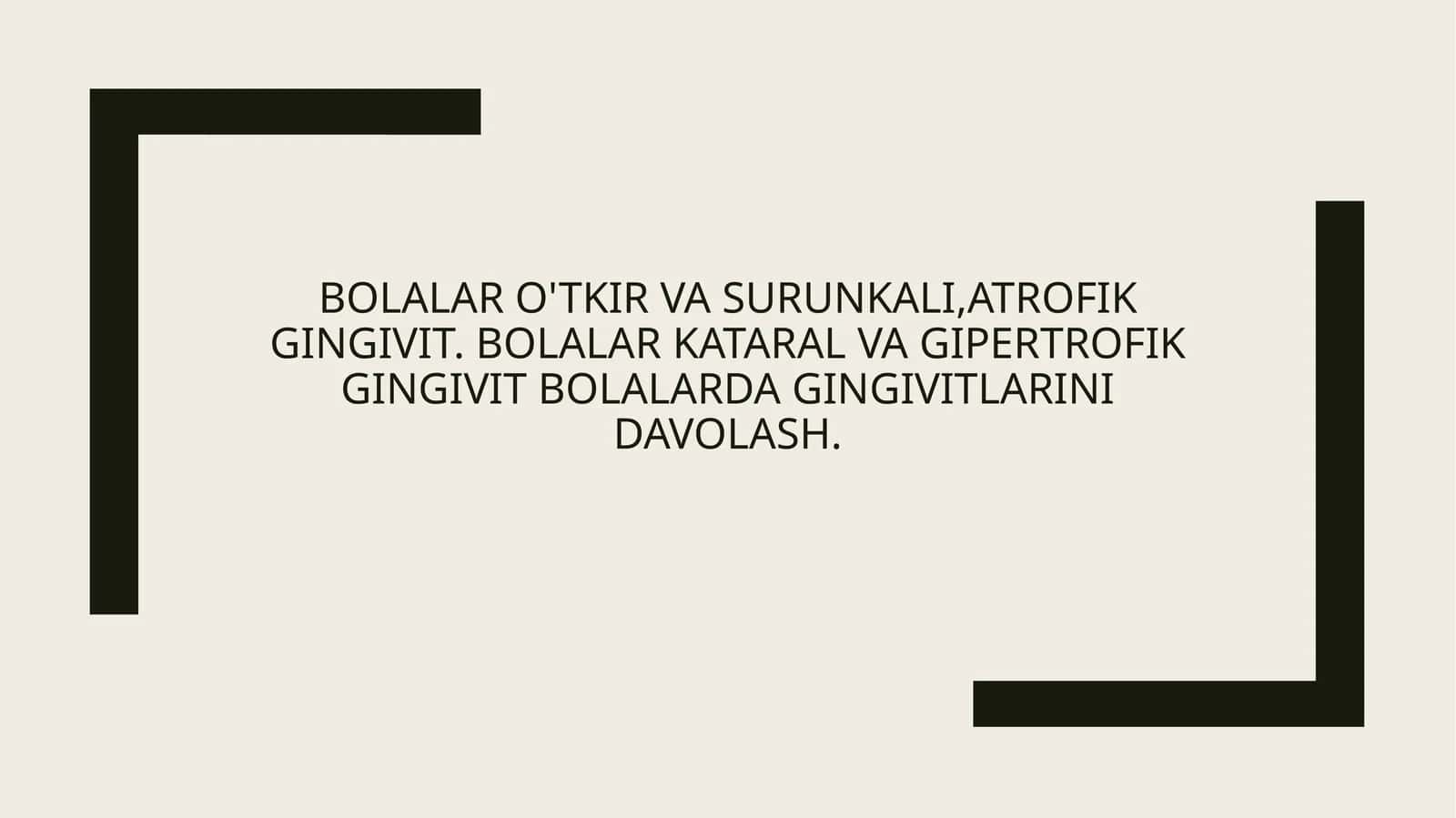 bolalarda o‘tkir surinkali