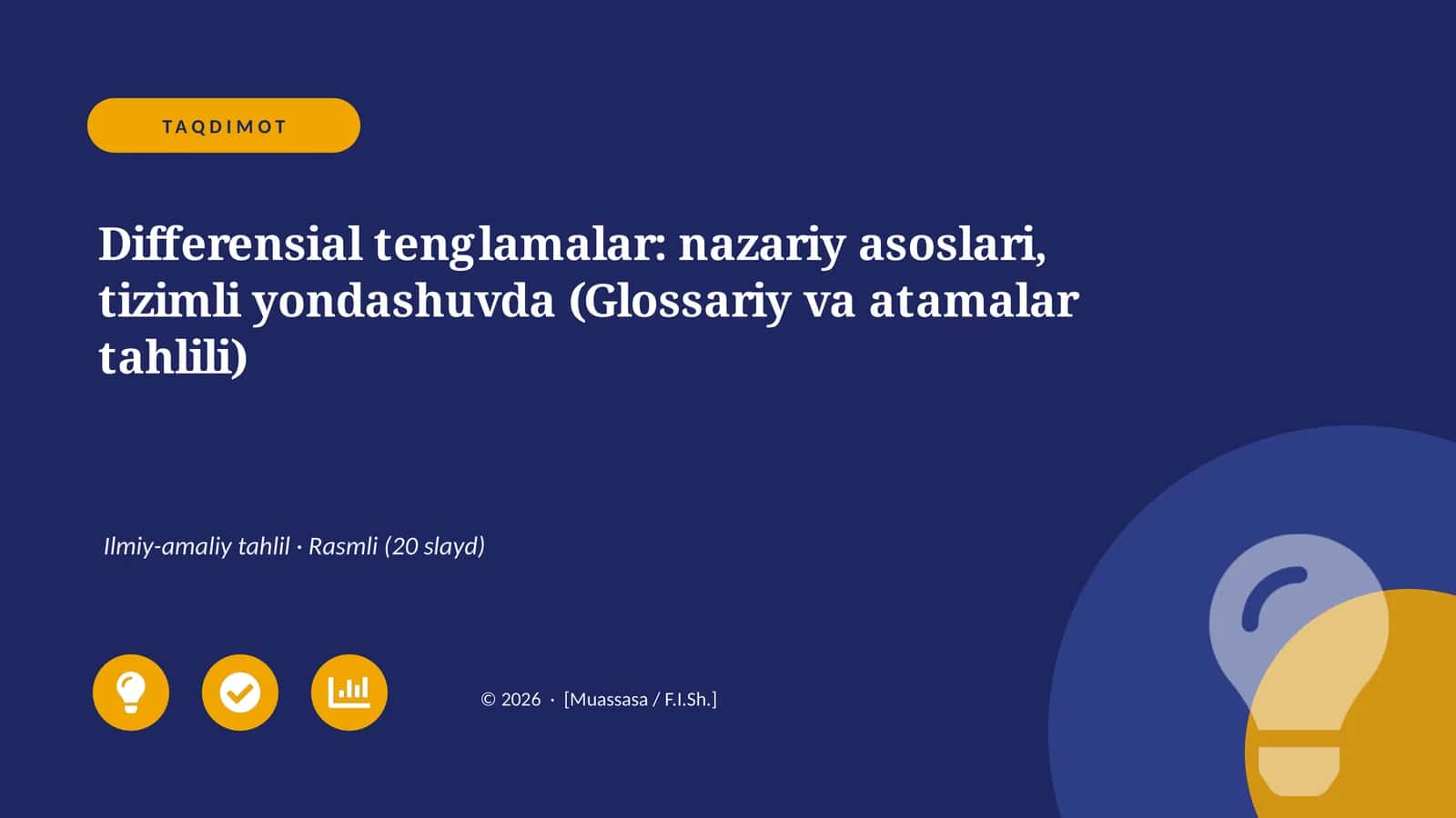Differensial tenglamalar: nazariy asoslari, tizimli yondashuvda