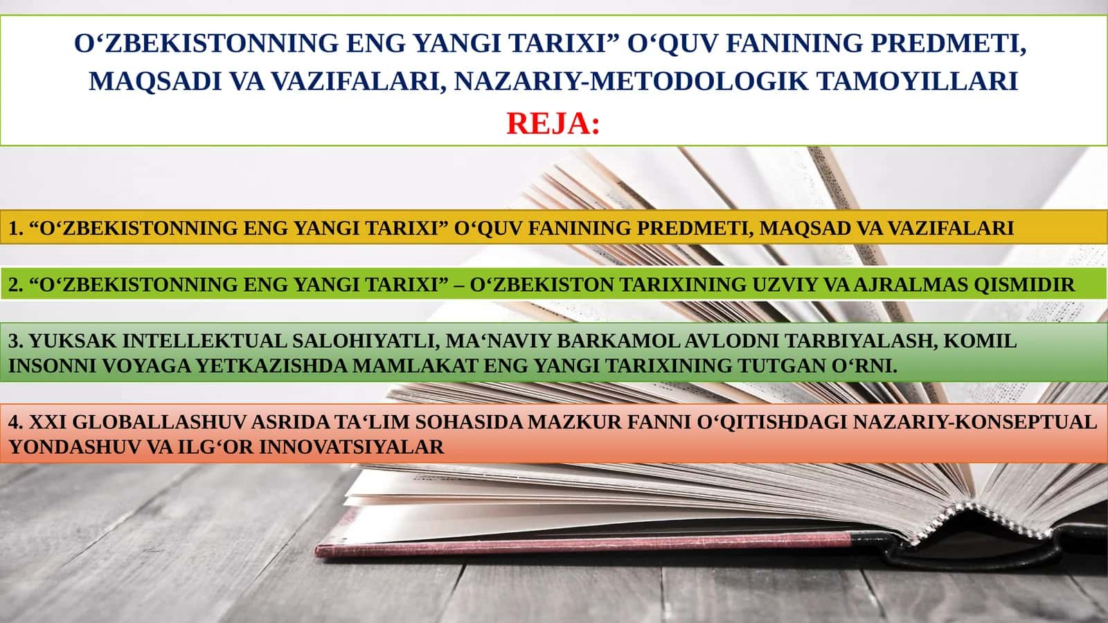 O‘ZBEKISTONNING ENG YANGI TARIXI