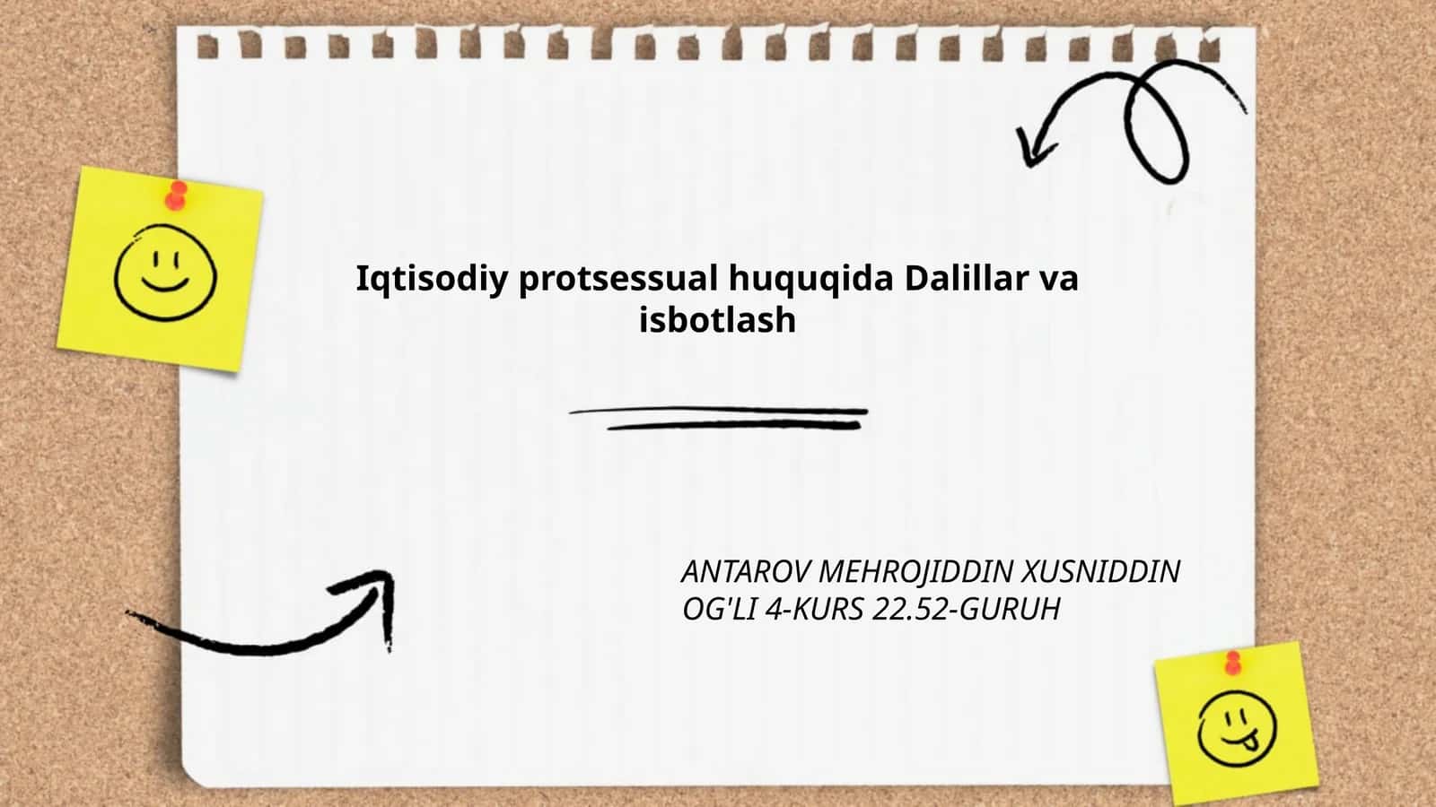 Iqtisodiy protsessual huquqida Dalillar va isbotlash