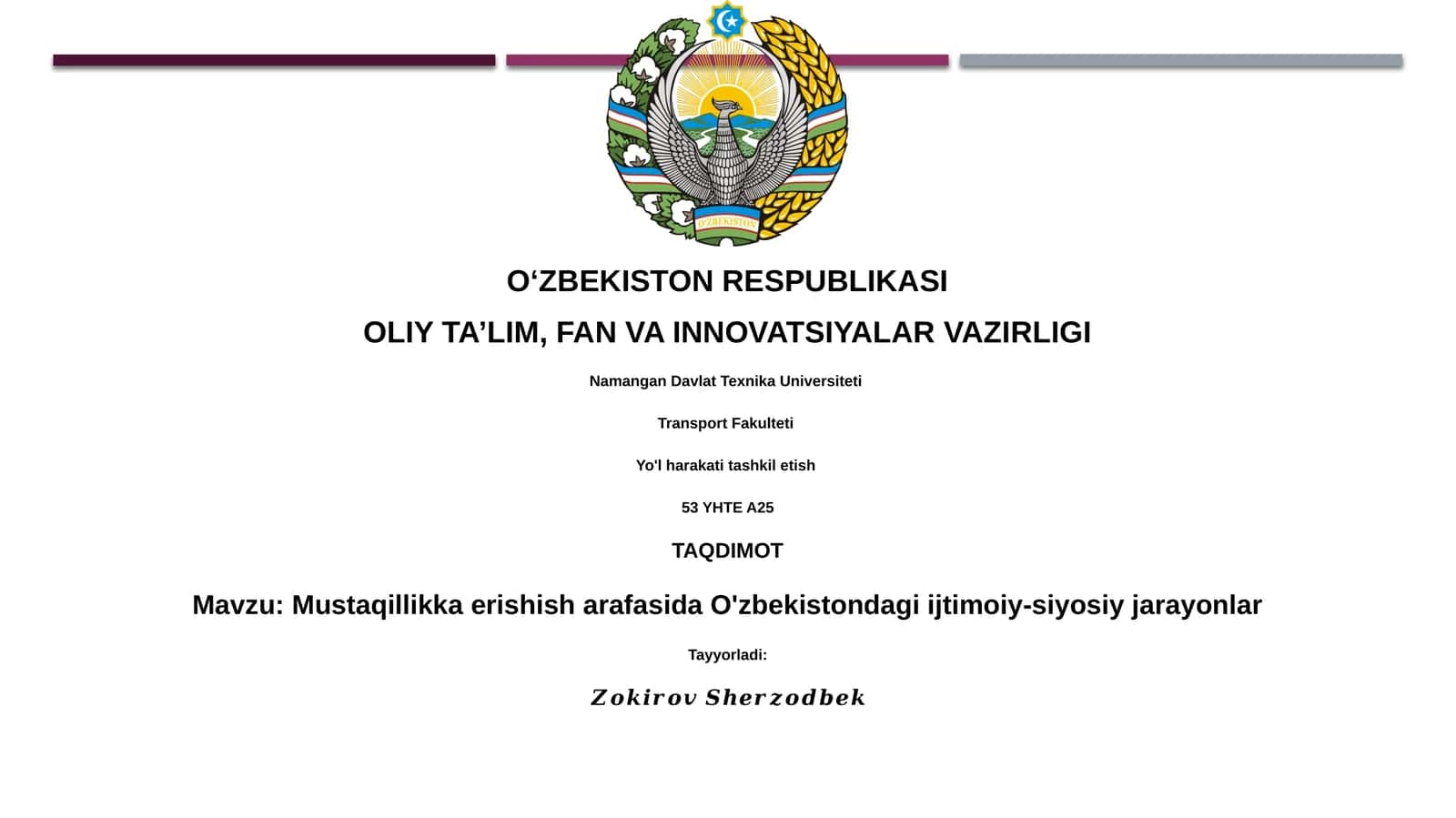 Mustaqillikka erishish arafasida O'zbekistondagi ijtimoiy-siyosiy jarayonlar