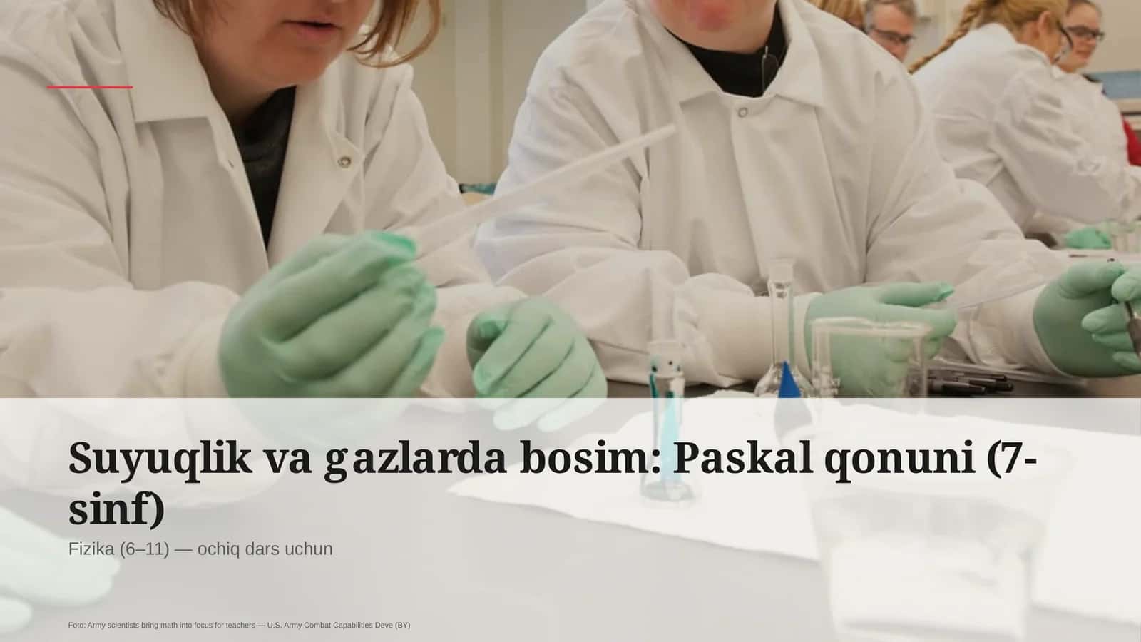 Suyuqlik va gazlarda bosim: Paskal qonuni (7-sinf)