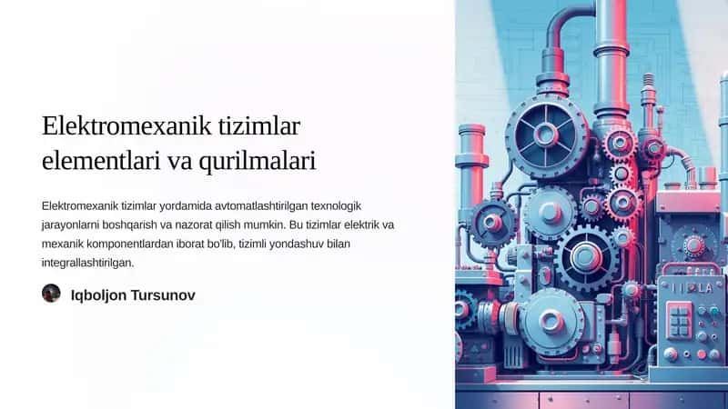 Elektromexanik tizimlar elementlari va qurilmalari