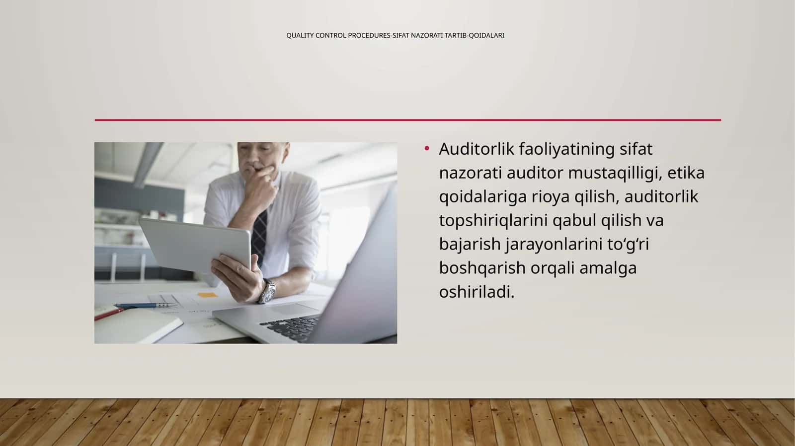Auditorlik faoliyatining sifat nazorati