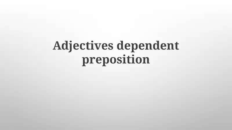 Adjectival Prepositional Phrases