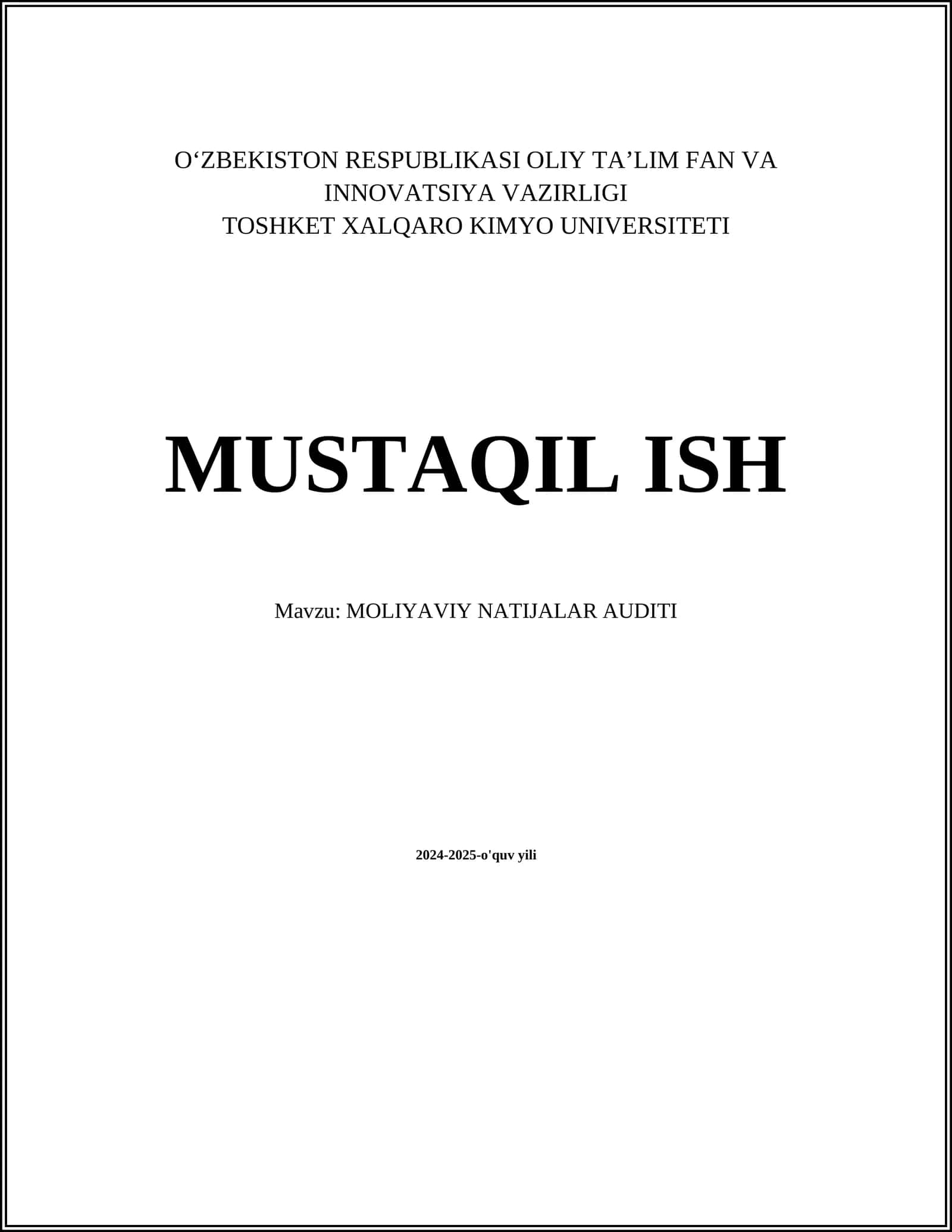 MOLIYAVIY NATIJALAR AUDITI