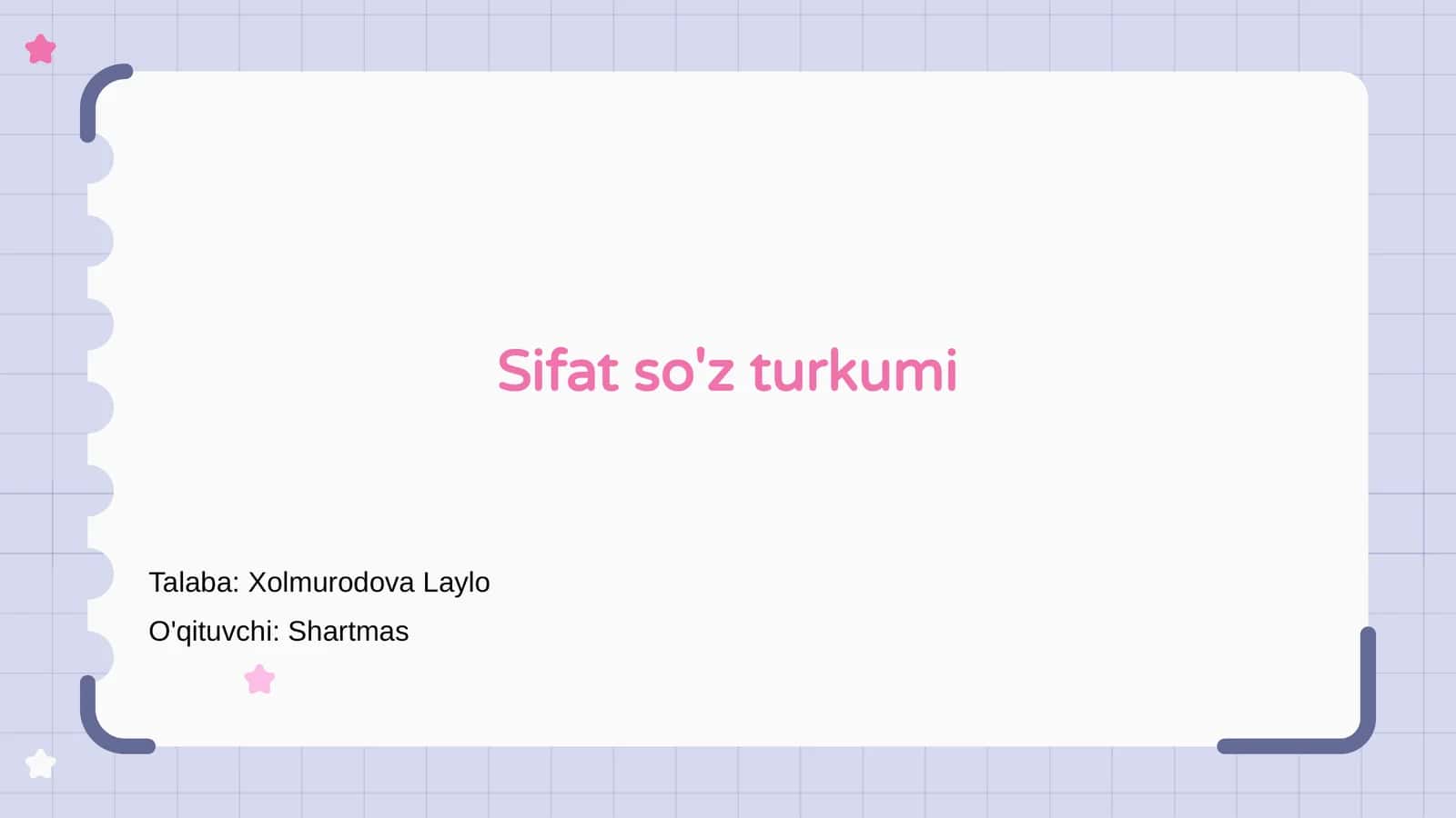 Sifat so'z turkumi