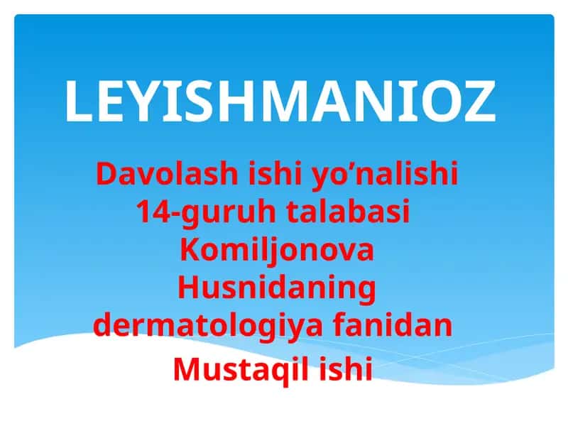 LEYISHMANIOZ