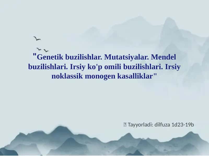 Genetik Buzilishlar
