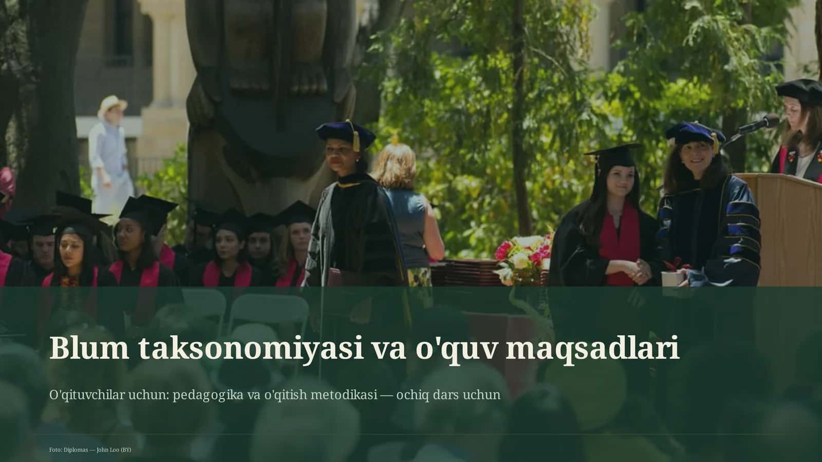Blum taksonomiyasi va o'quv maqsadlari