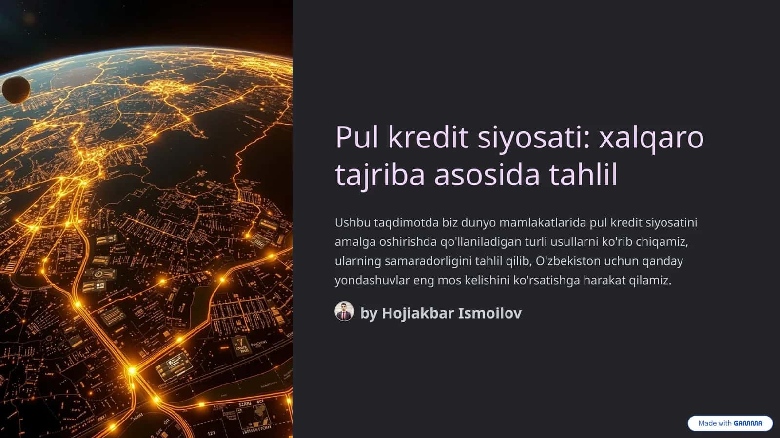 Pul kredit siyosati: xalqaro tajriba asosida tahlil