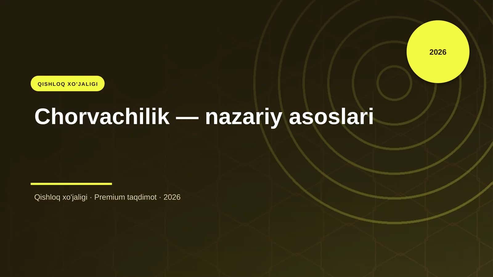 Chorvachilik — nazariy asoslari