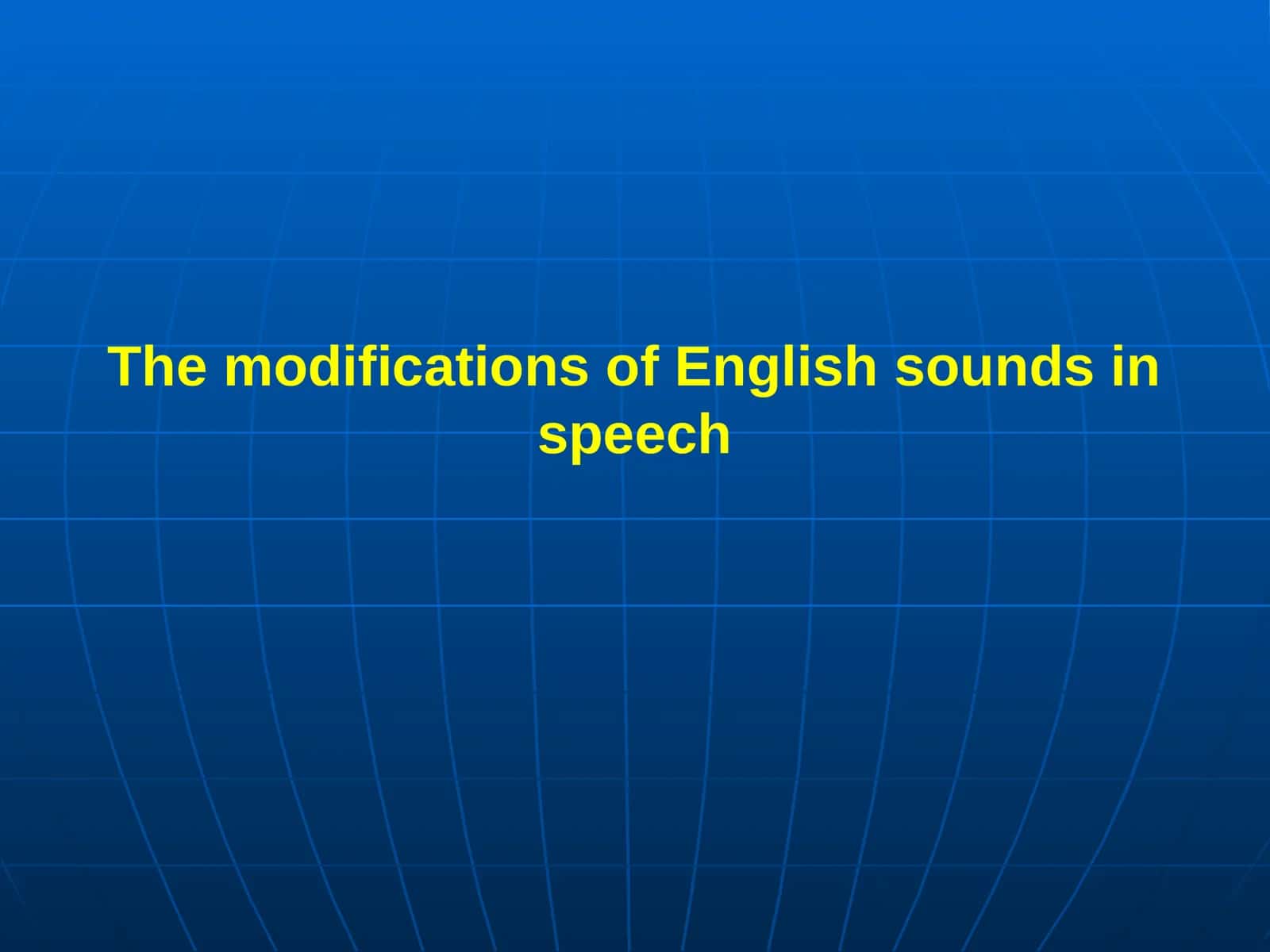 The Phonological Analysis of English Speech Sounds