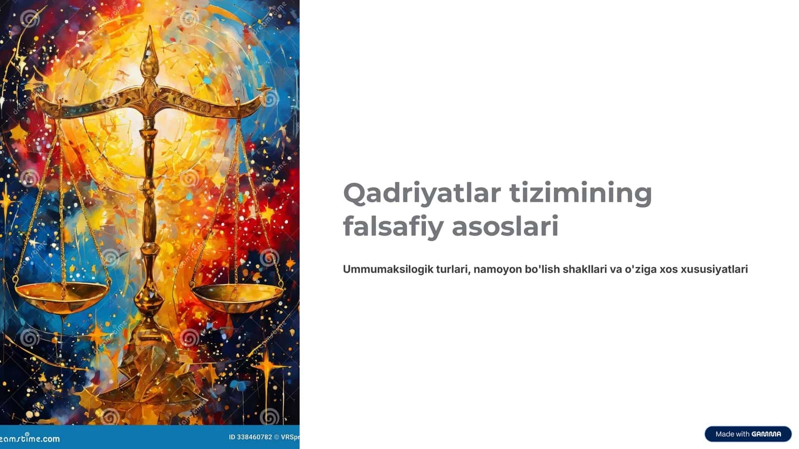 Qadriyatlar tizimining falsafiy asoslari