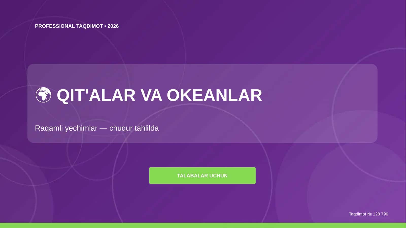 Qit'alar va Okeanlar: Raqamli Yechimlar