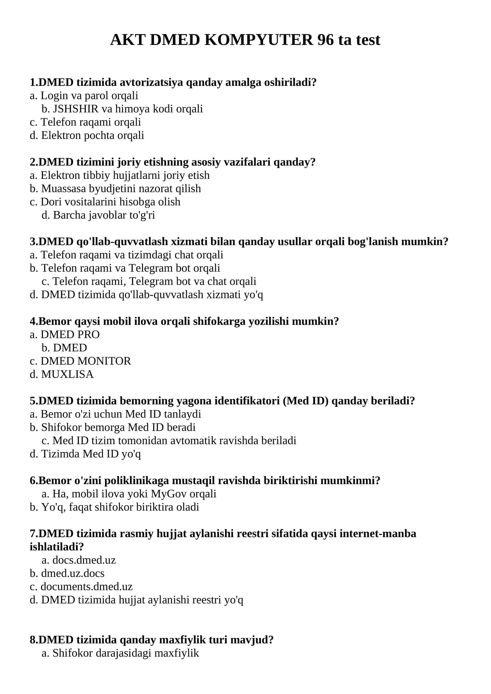 AKT DMED KOMPYUTER 96 ta test