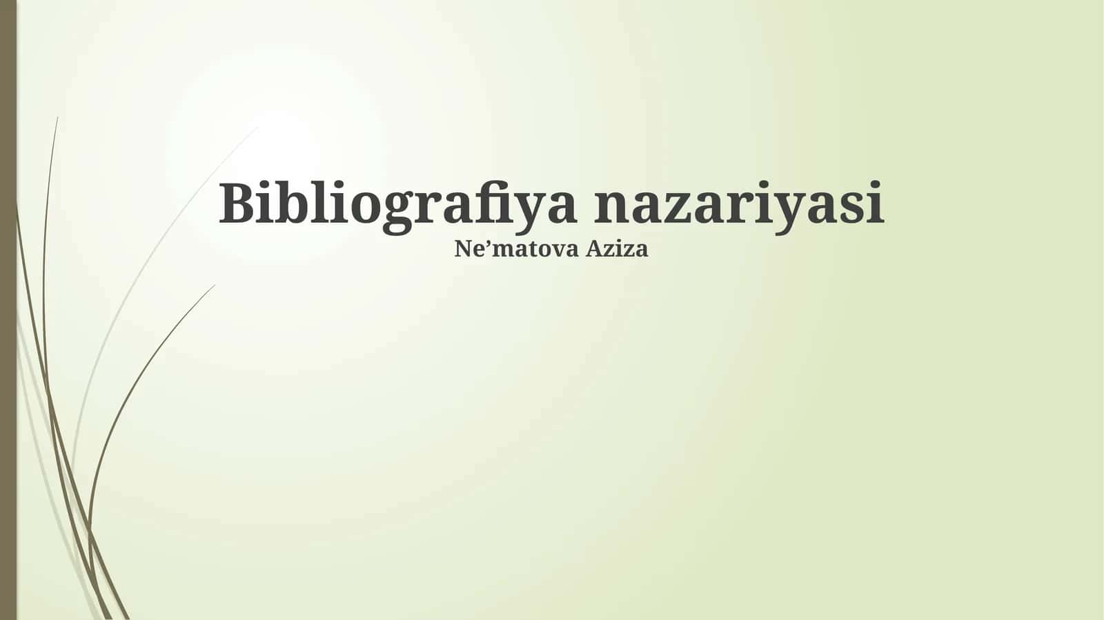 Bibliografiya nazariyasi