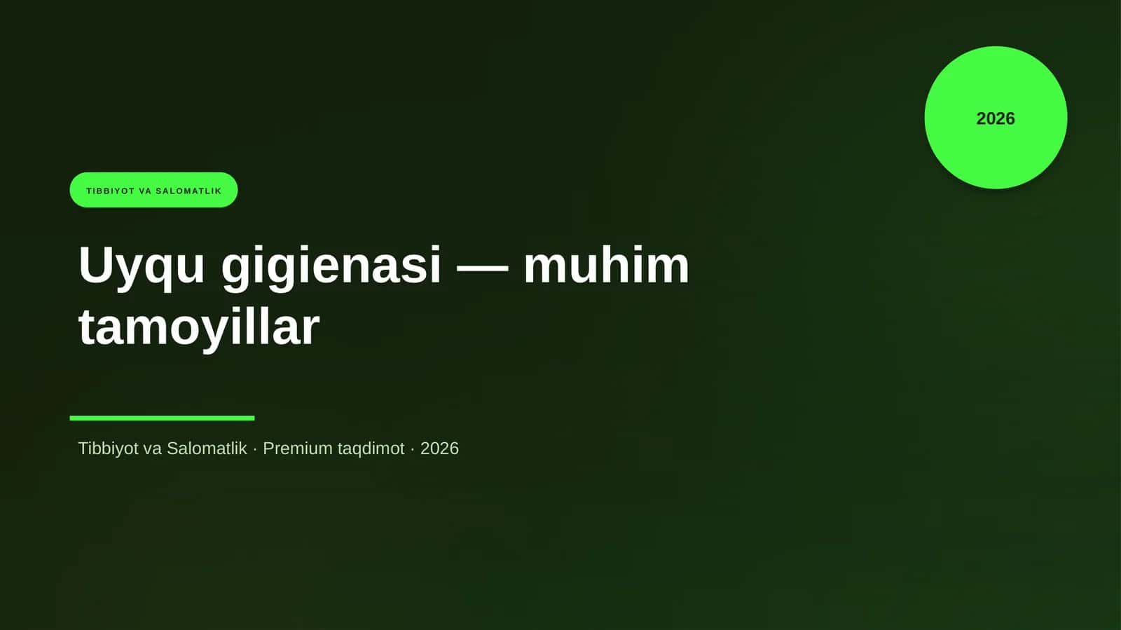 Uyqu gigienasi — muhim tamoyillar