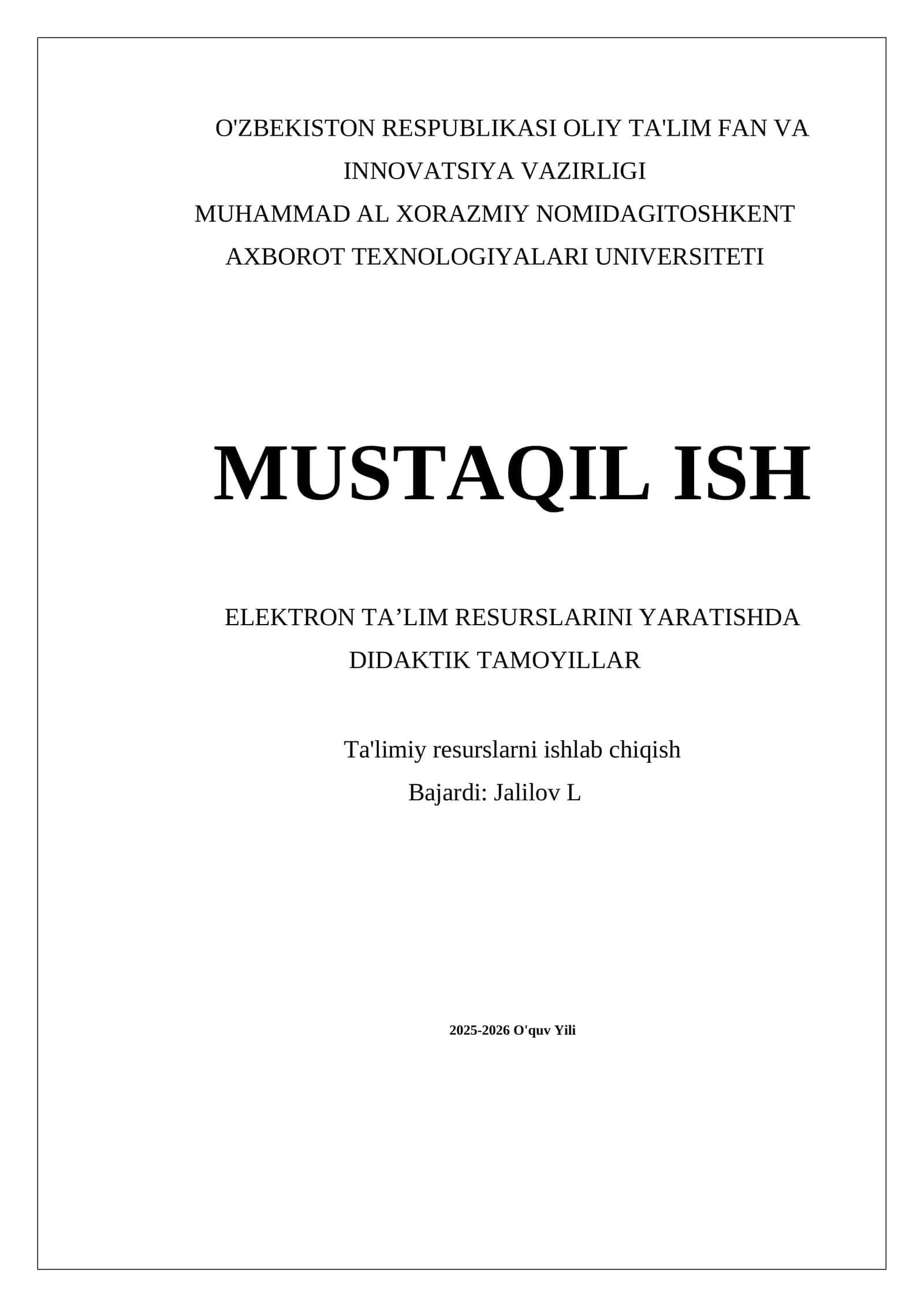 ELEKTRON TA’LIM RESURSLARINI YARATISHDA DIDAKTIK TAMOYILLAR