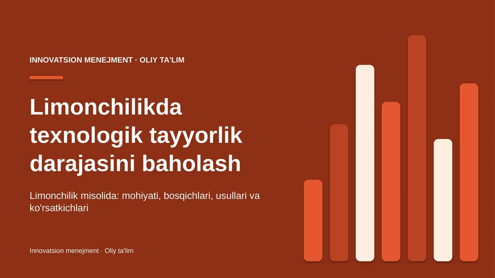 Limonchilikda texnologik tayyorlik darajasini baholash