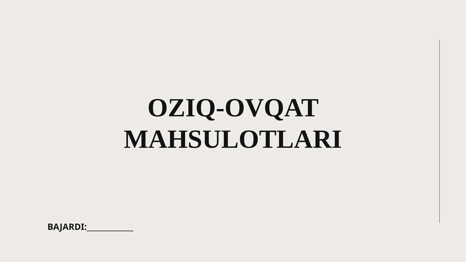 Oziq-ovqat mahsulotlari