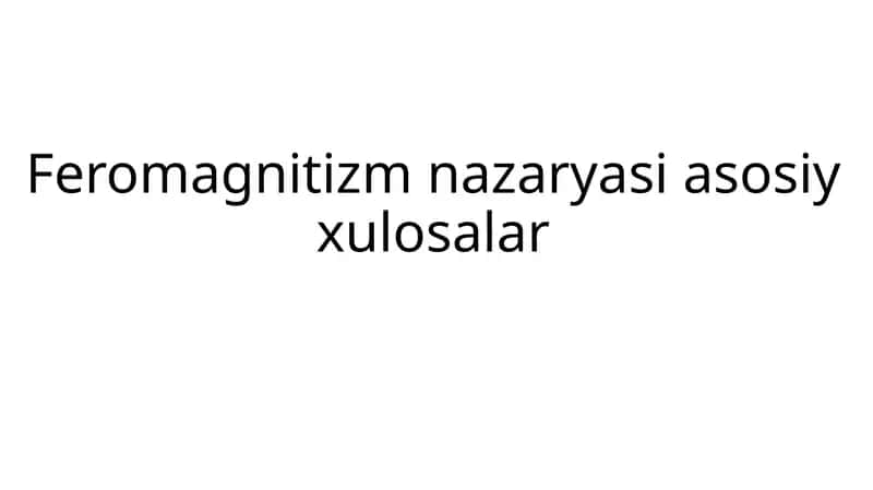 Feromagnitizm