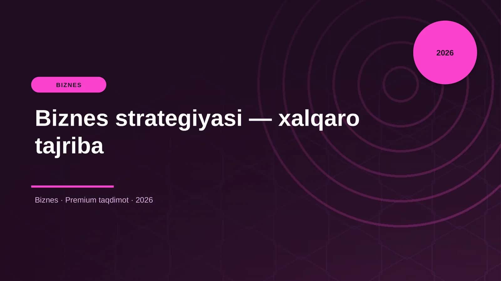 Biznes strategiyasi — xalqaro tajriba