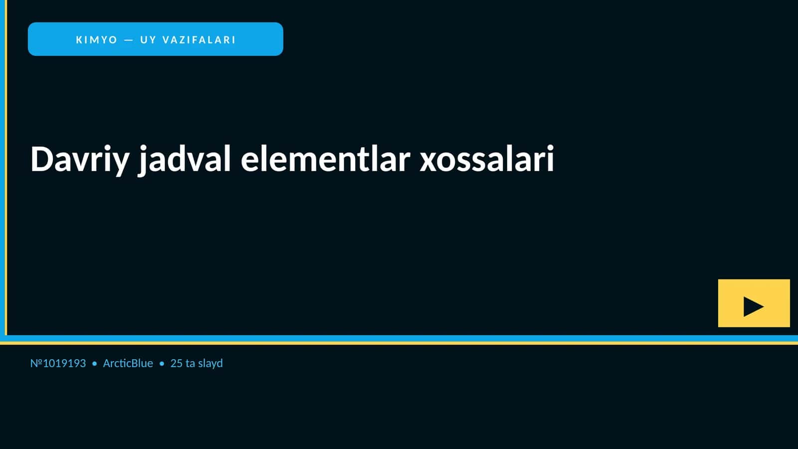 KIMYO — UY VAZIFALARI
