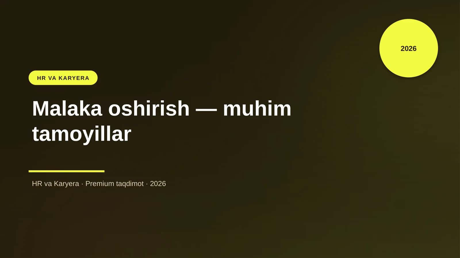 Malaka oshirish — muhim tamoyillar