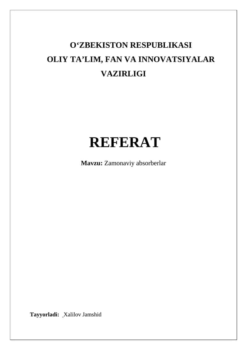 Zamonaviy absorberlar